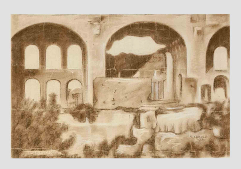 basilica di massenzio, 1935 - gesso pastello