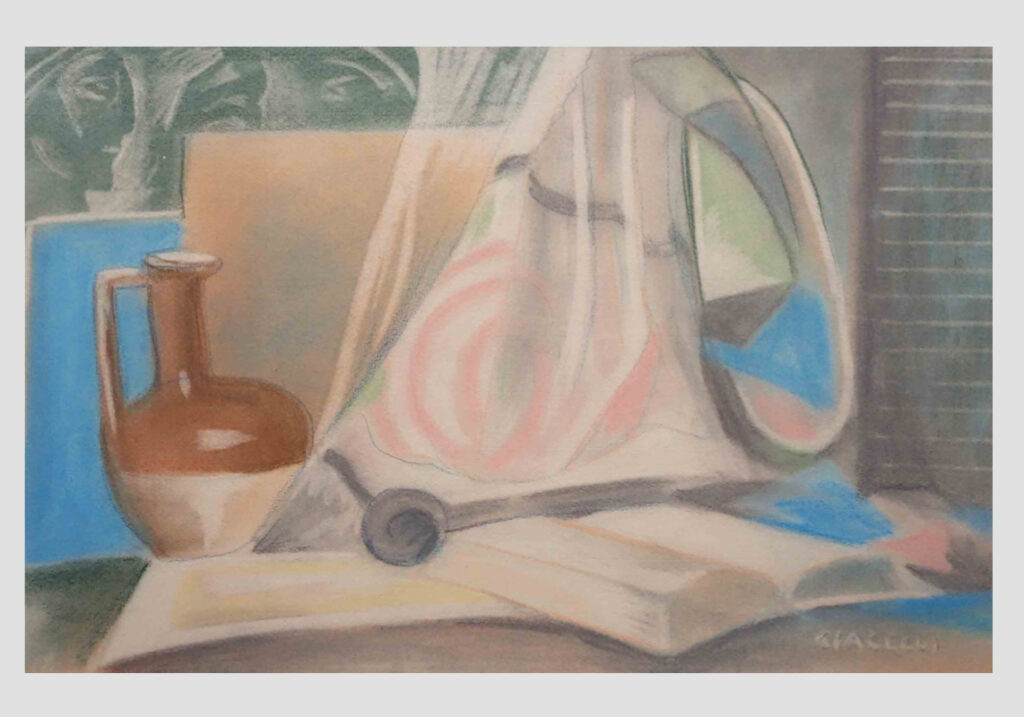natura morta disegno di pastelli