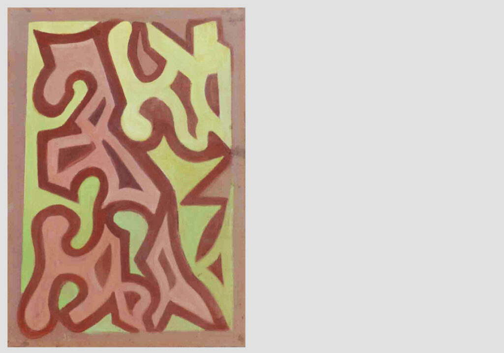 autunno, 1958 - tempera su carta in tela