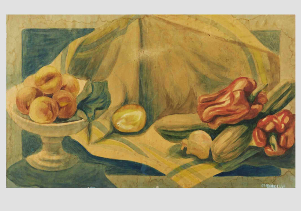 natura morta, 1939 - tecnica mista e acquerello